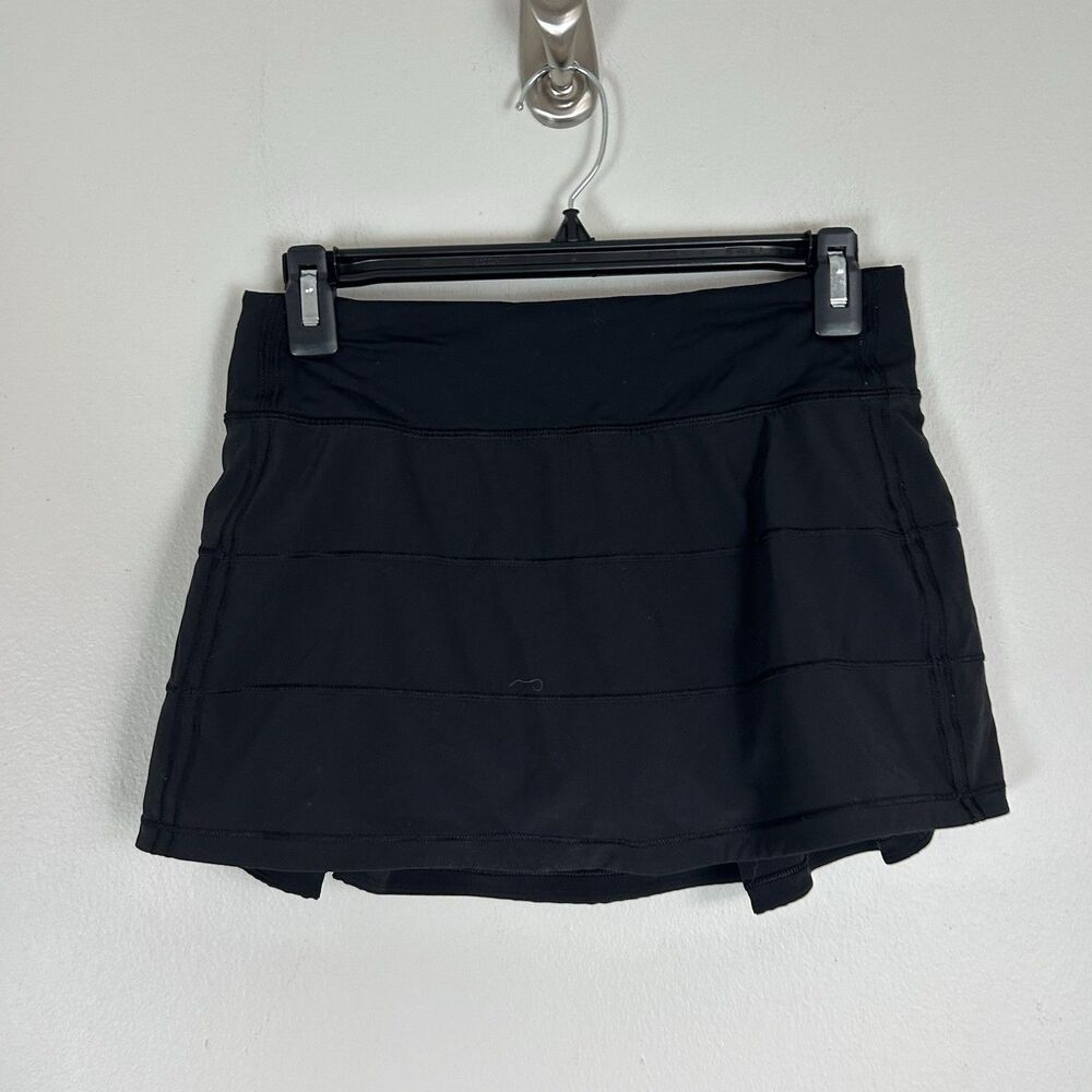 Lululemon Pace Rival Mid-Rise Skirt Women’s Size 4 Pleat Black Skort With Shorts